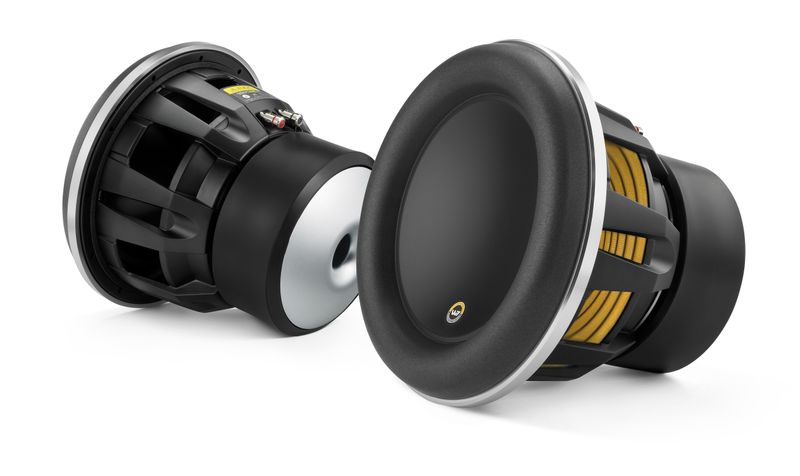 JL Audio 12W7AE-3 Anniversary Edition 12-Inch 3-Ohm SVC Subwoofer, front-right side and rear-right side