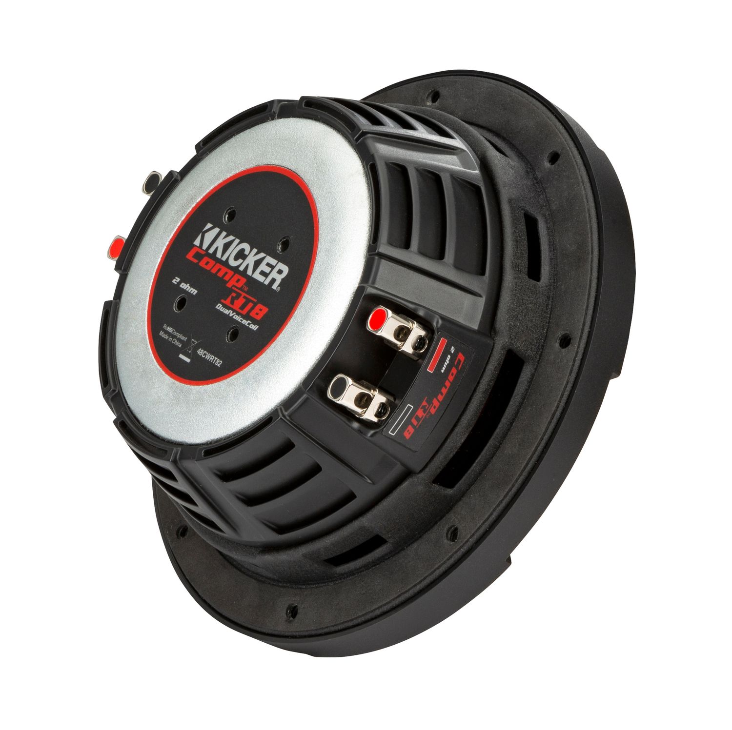 Kicker CWRT82 8-Inch DVC Subwoofer, rear-side 