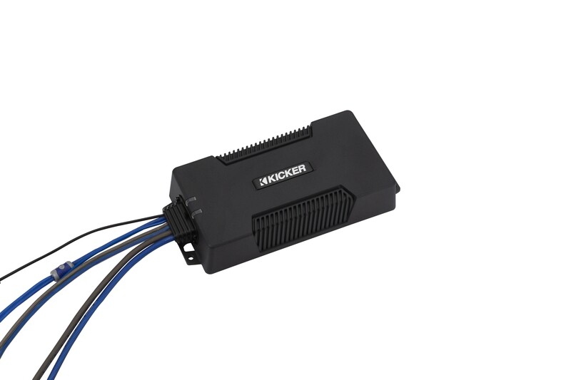 Kicker PXA3001 PXA Series Waterproof Mono Amplifier, top-side with wires