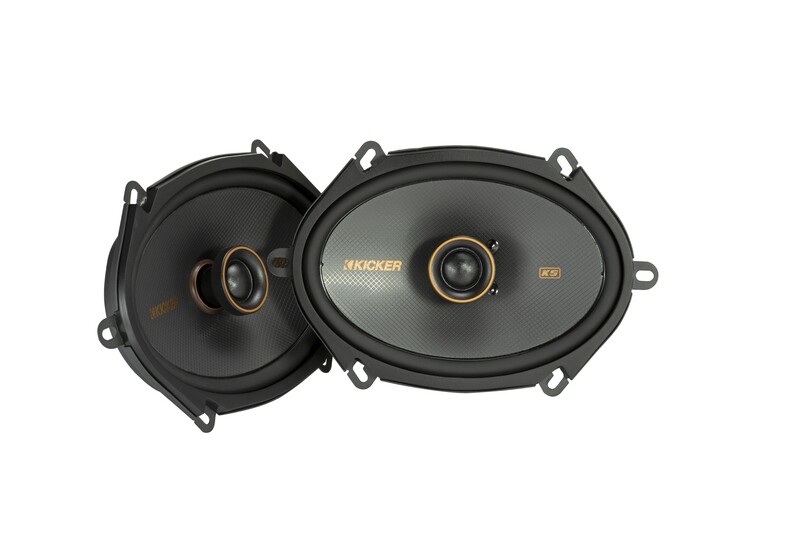 Kicker KSC680 6X8-Inch Coaxial Speakers, pair, front and front-side