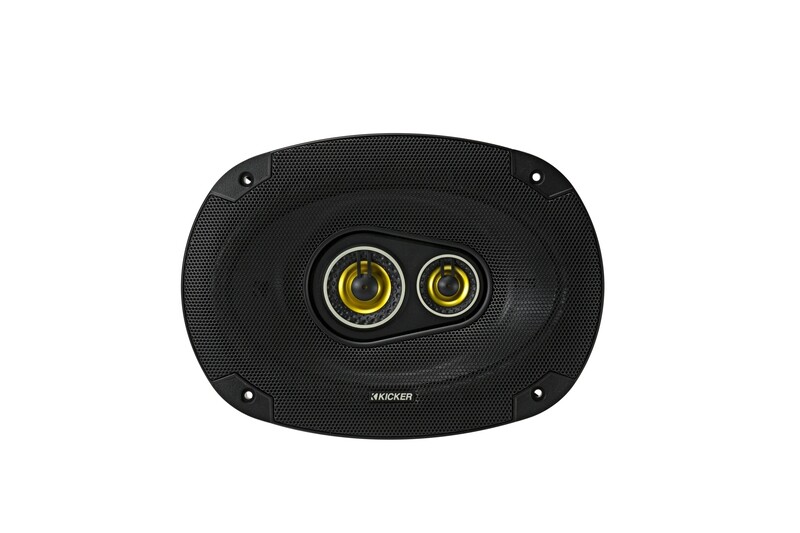 Kicker CSC693 6x9-inch component speaker, front, with steel mesh grille