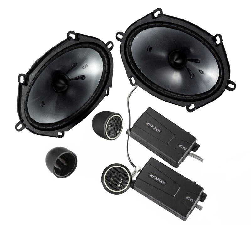 Kicker CSS684 6x8-inch component system,  2 speakers, fronts with no grilles; 2 crossovers;  2 twee…