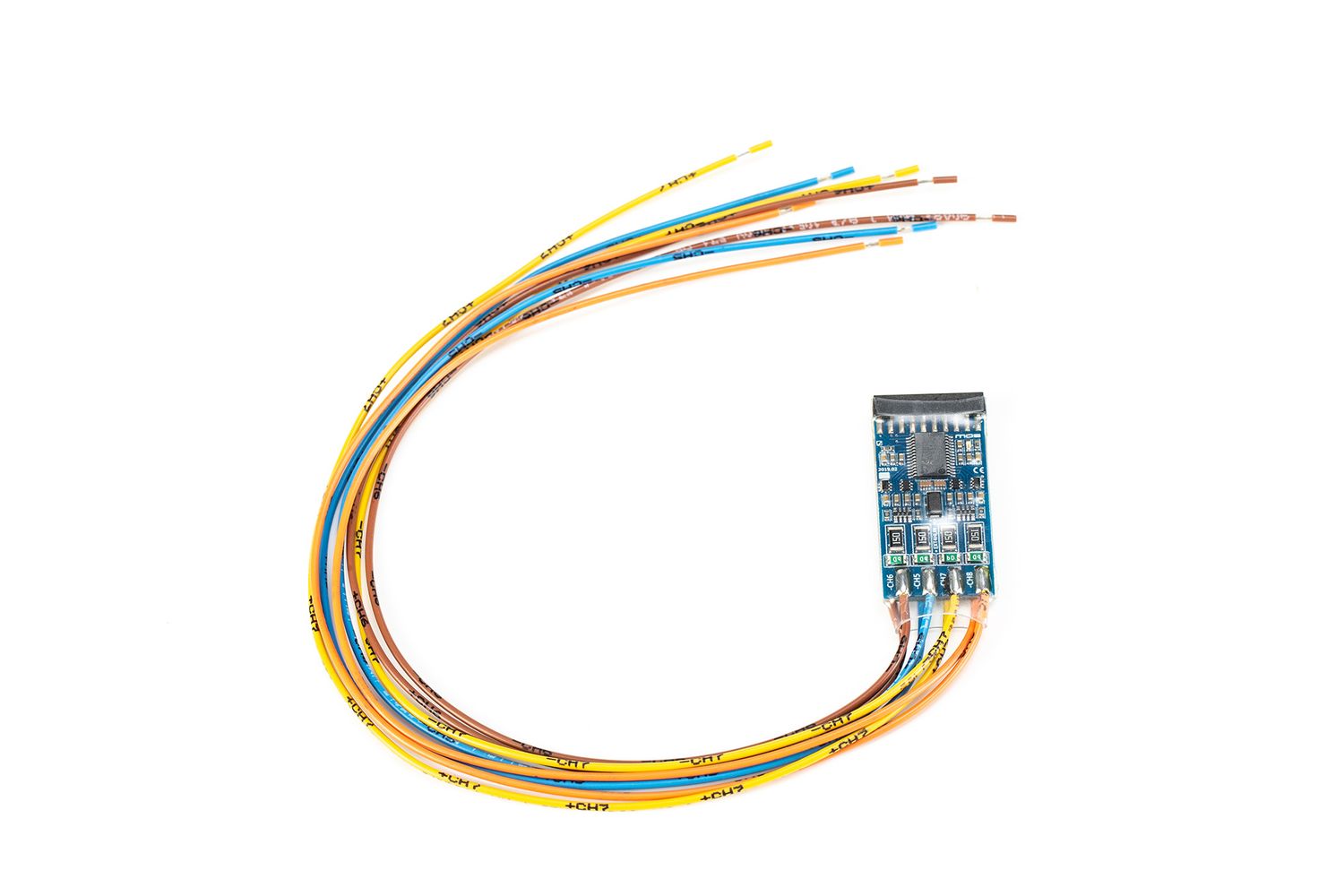 Mosconi EXT4HLIN channel extension card with cables, top 