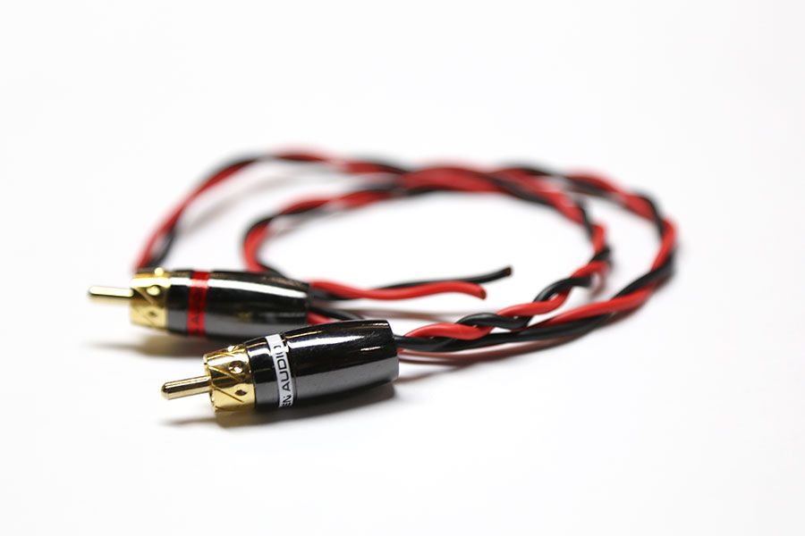 Mosconi-Gladen RCA HIGH LEVEL RCA-to-Speaker Wire, pair, speaker wire with adapter on one end, side…