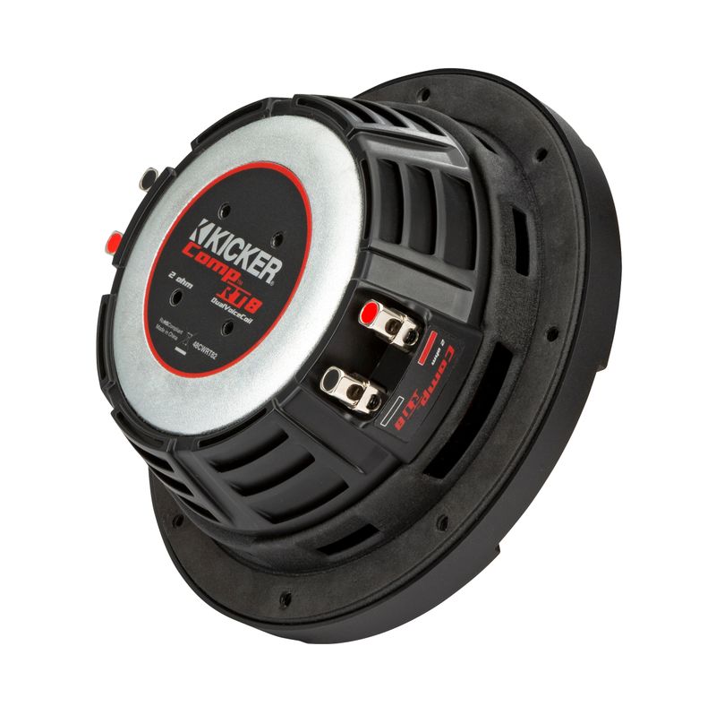 Kicker CWRT84 8-Inch DVC Subwoofer, rear-side (2-Ohm model shown) 
