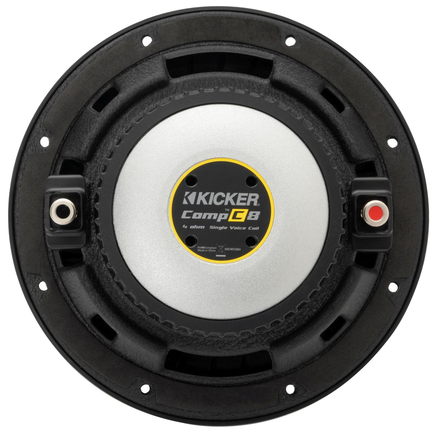 Kicker CWCS84 CompC 8-Inch 4-Ohm SVC Subwoofer, rear
