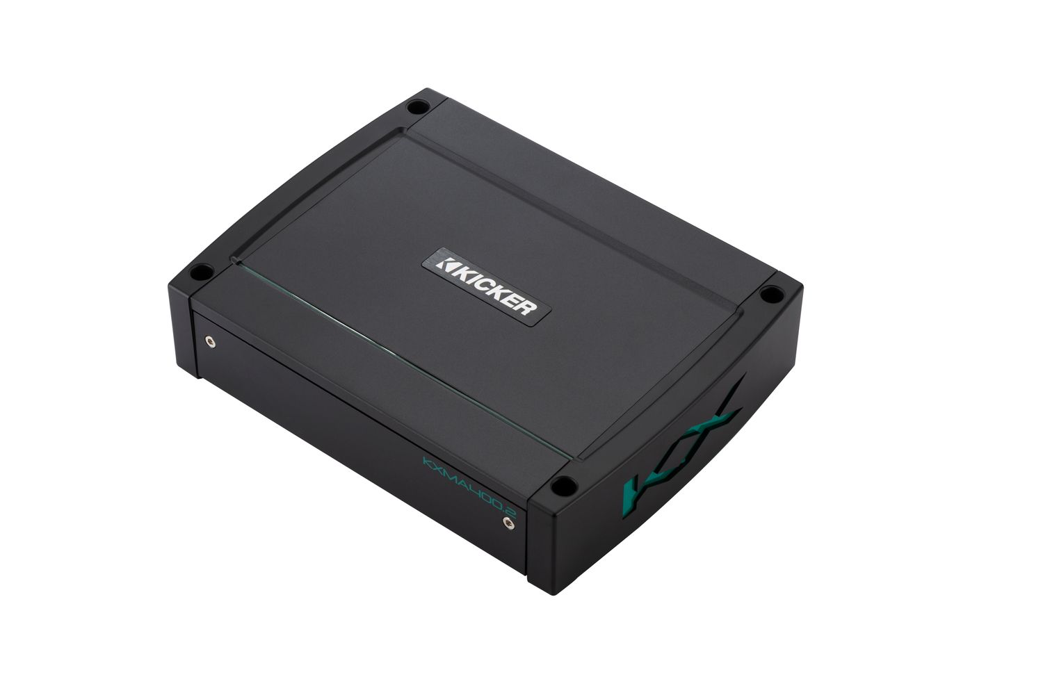 Kicker KXMA5004 Amplifier, top-front, with front panel closed