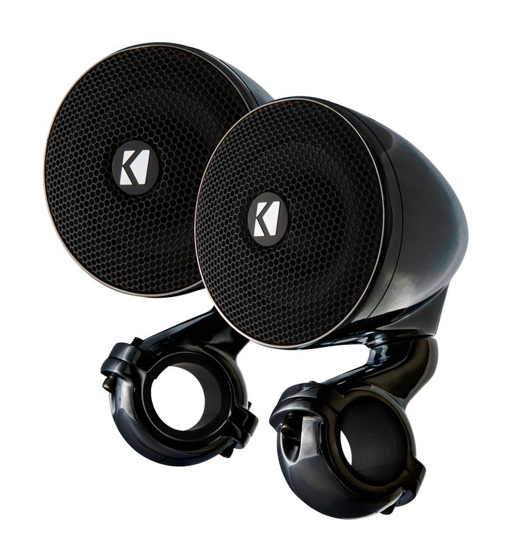 Kicker PSMB34 Mini Speakers, pair, gloss black (4-Ohm, and PSMB32 in 2-Ohm). Also available in chro…