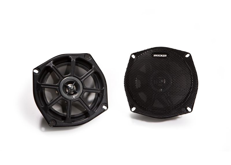 Kicker PS5250 5.25-Inch Powersport Coaxial Speakers, pair front (factory grille &amp;Kicker badge) and …