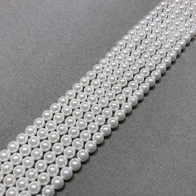 Perla de Vidrio Blanca
