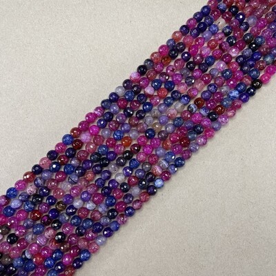 Piedra Natural Agata Redonda Facetada 8 mm Mix Berries