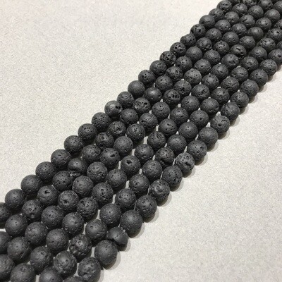 Piedra Natural Lava Negra Redonda 6 y 8 mm