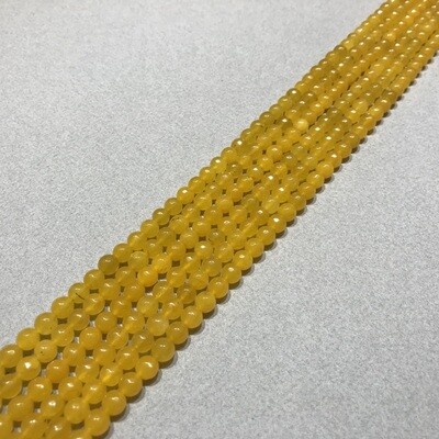 Piedra Natural Jade de Malasia Redondo Facetado 8 mm Amarillo