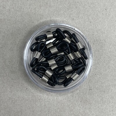 Conector de Silicona Negro con Metal Plateado