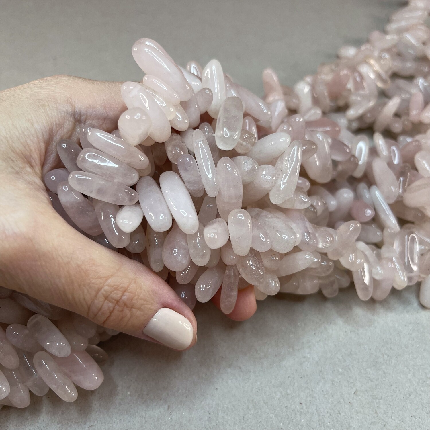 Piedra Natural Cuarzo Rosa Nuggets 10-30 x 4-10 mm