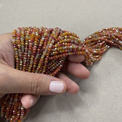 Cristal Dona Facetada Opaca Lustre 3 x 2.5 mm Mix