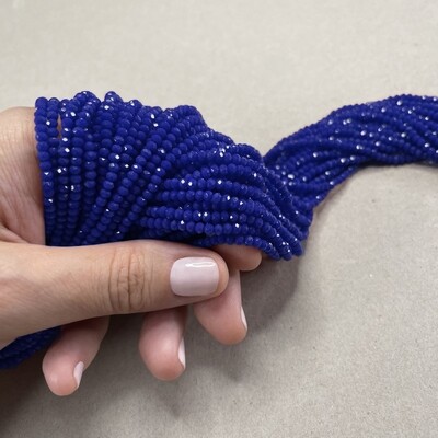 Cristal Dona Facetada Opaca 3 x 2.5 mm Azul