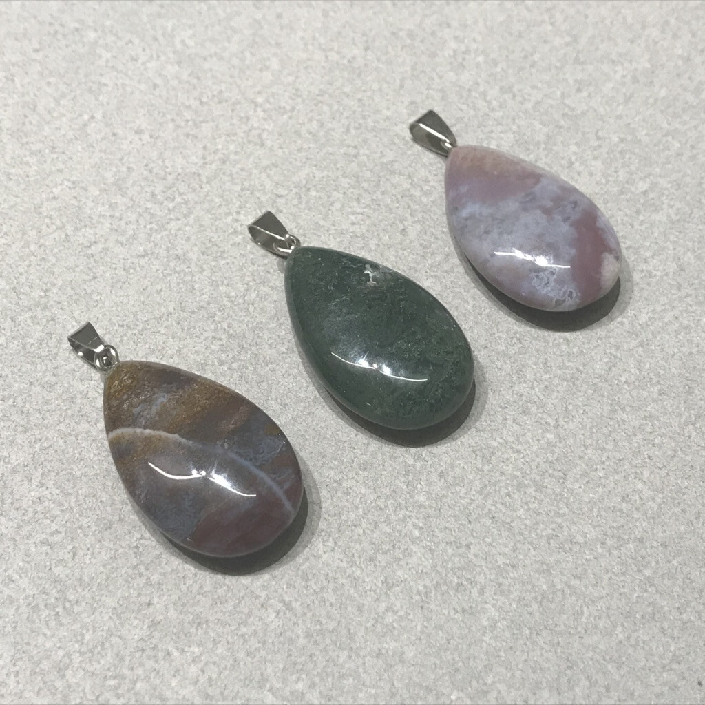 Dije de Piedra Natural Lágrima de Agata India 45 x 25 x 10 mm