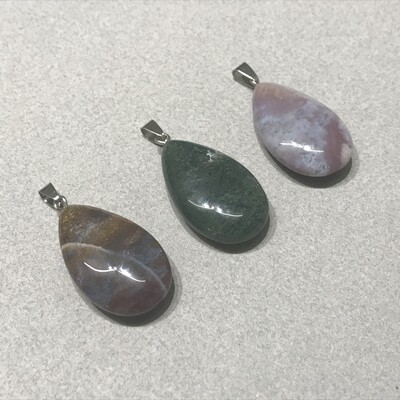Dije de Piedra Natural Lágrima de Agata India 45 x 25 x 10 mm