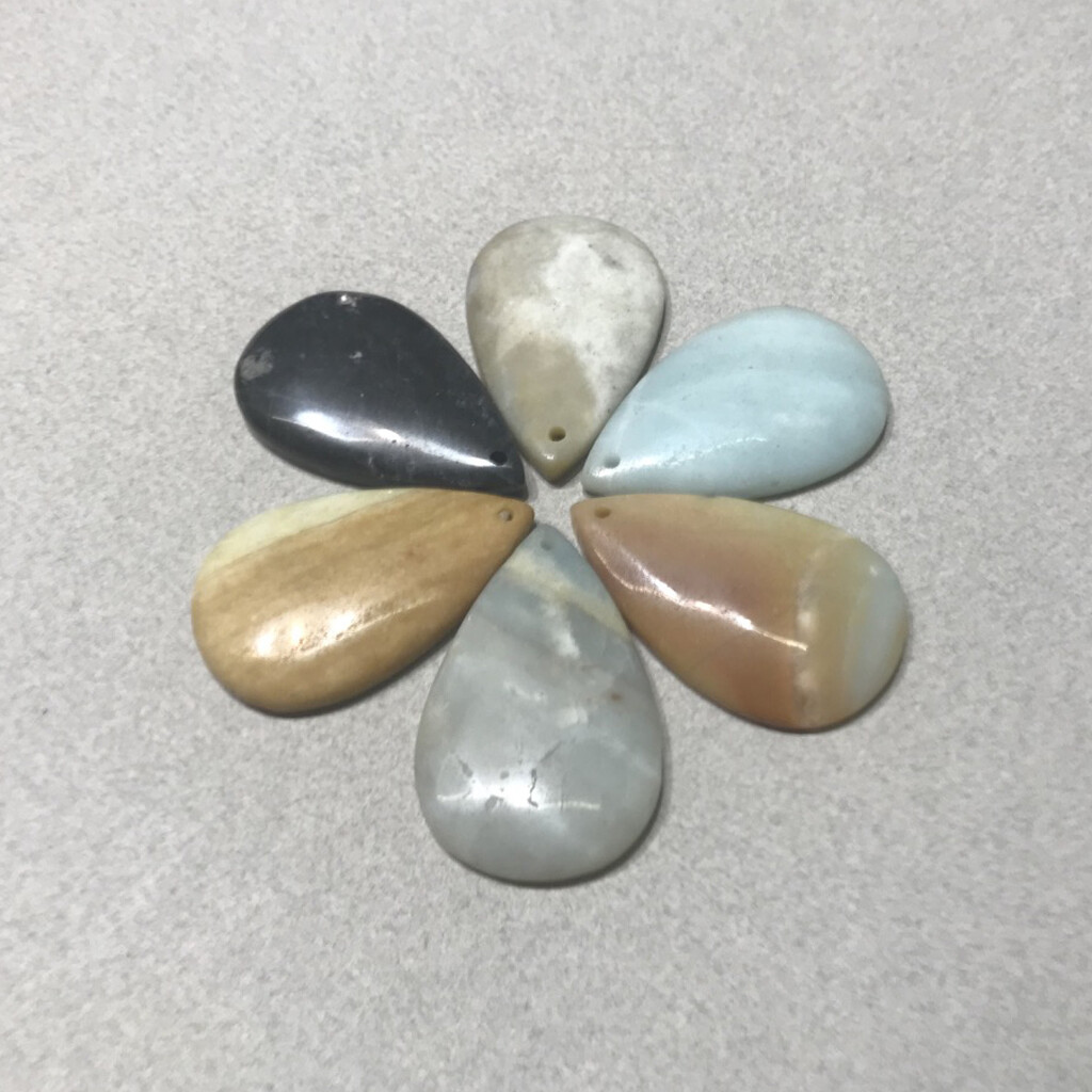 Dije de Piedra Natural Lágrima de Amazonita 50 x 30 x 6 mm