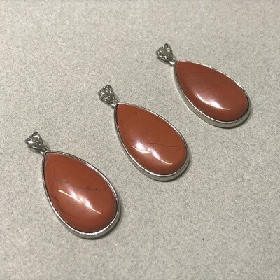 Dije de Piedra Natural Lágrima de Jaspe Rojo 50 x 25 x 8 mm