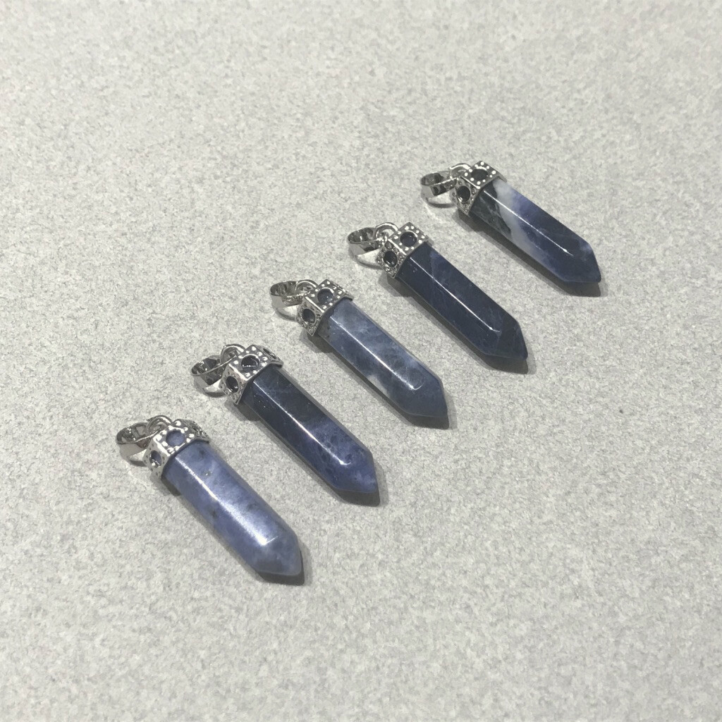Dije de Piedra Natural Péndulo de Sodalita 44 x 8 mm