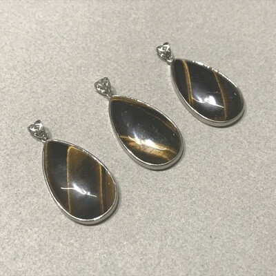 Dije de Piedra Natural Lágrima de Ojo de Tigre 50 x 25 x 8 mm