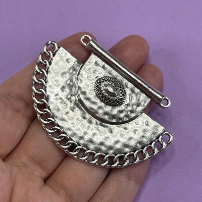 Dije de Metal Abanico Martillado 65 x 43 x 5 mm