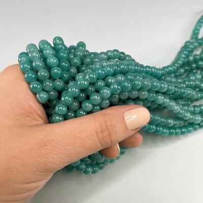 Piedra Natural Jade de Malasia Redondo Aqua 6 mm
