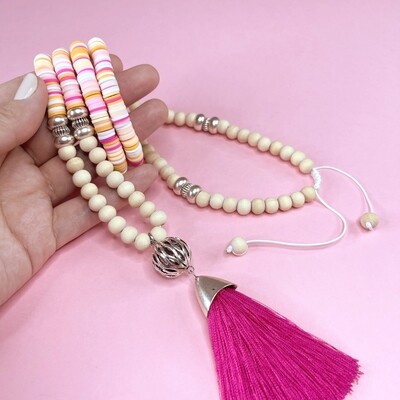 Borla de Nylon Fucsia 70 x 10 mm