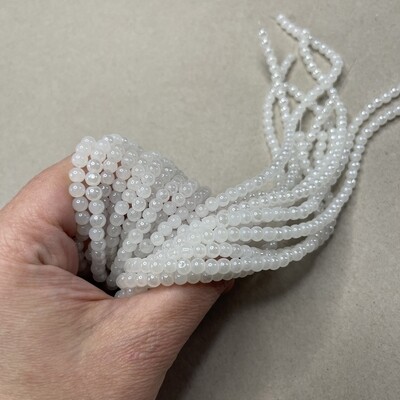 Vidrio Redondo Opaco con Lustre 4 mm Blanco