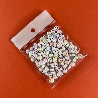 Acrílico Redondo Opaco 7 y 10 mm Blanco con Caritas Mix