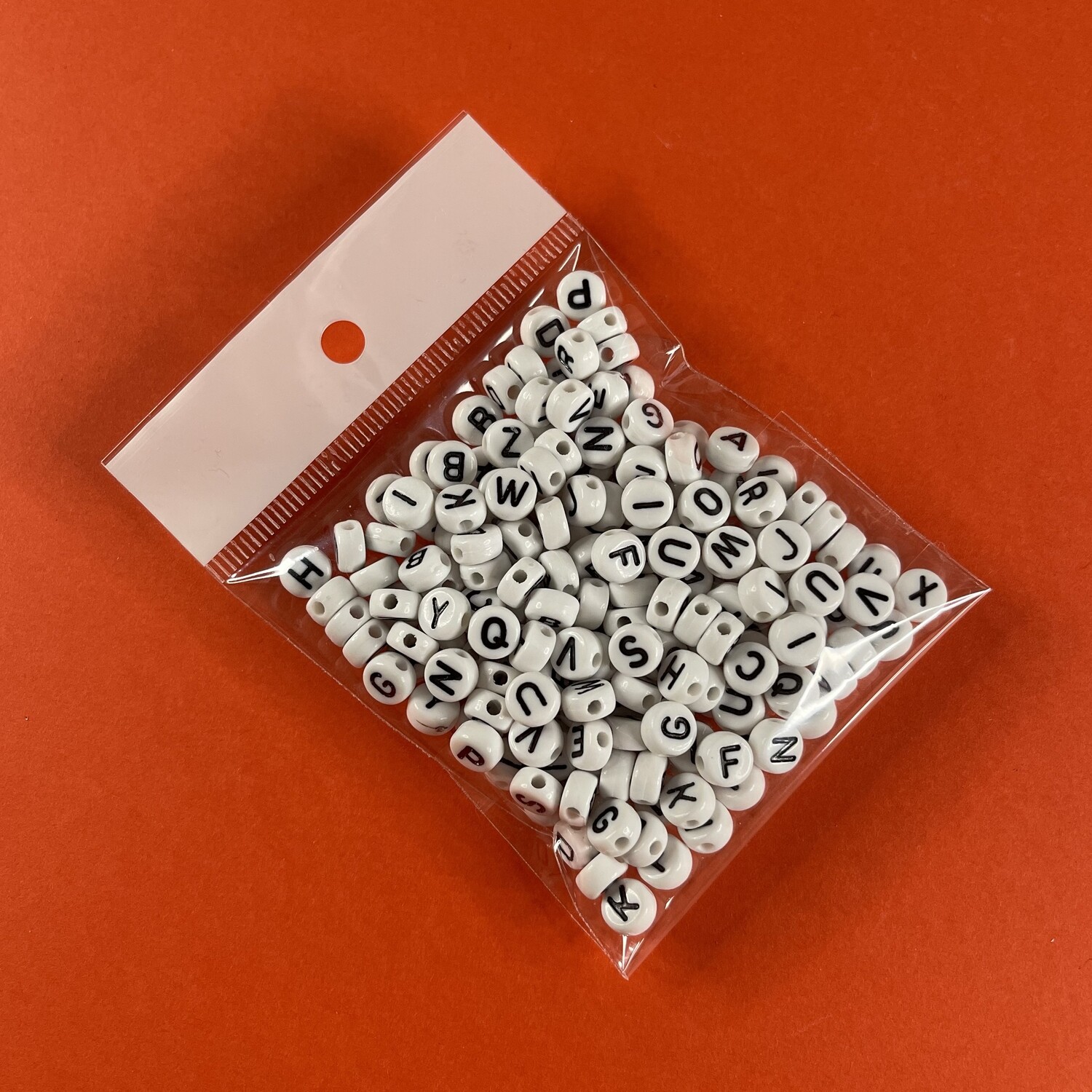 Acrílico Redondo Opaco 7 x 3.5 mm Blanco con Letras Negras