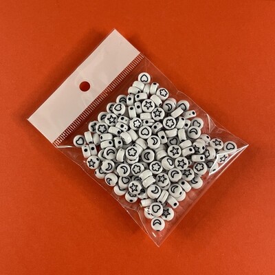 Acrílico Redondo Opaco 7 x 3.5 mm Blanco con Formitas Negras
