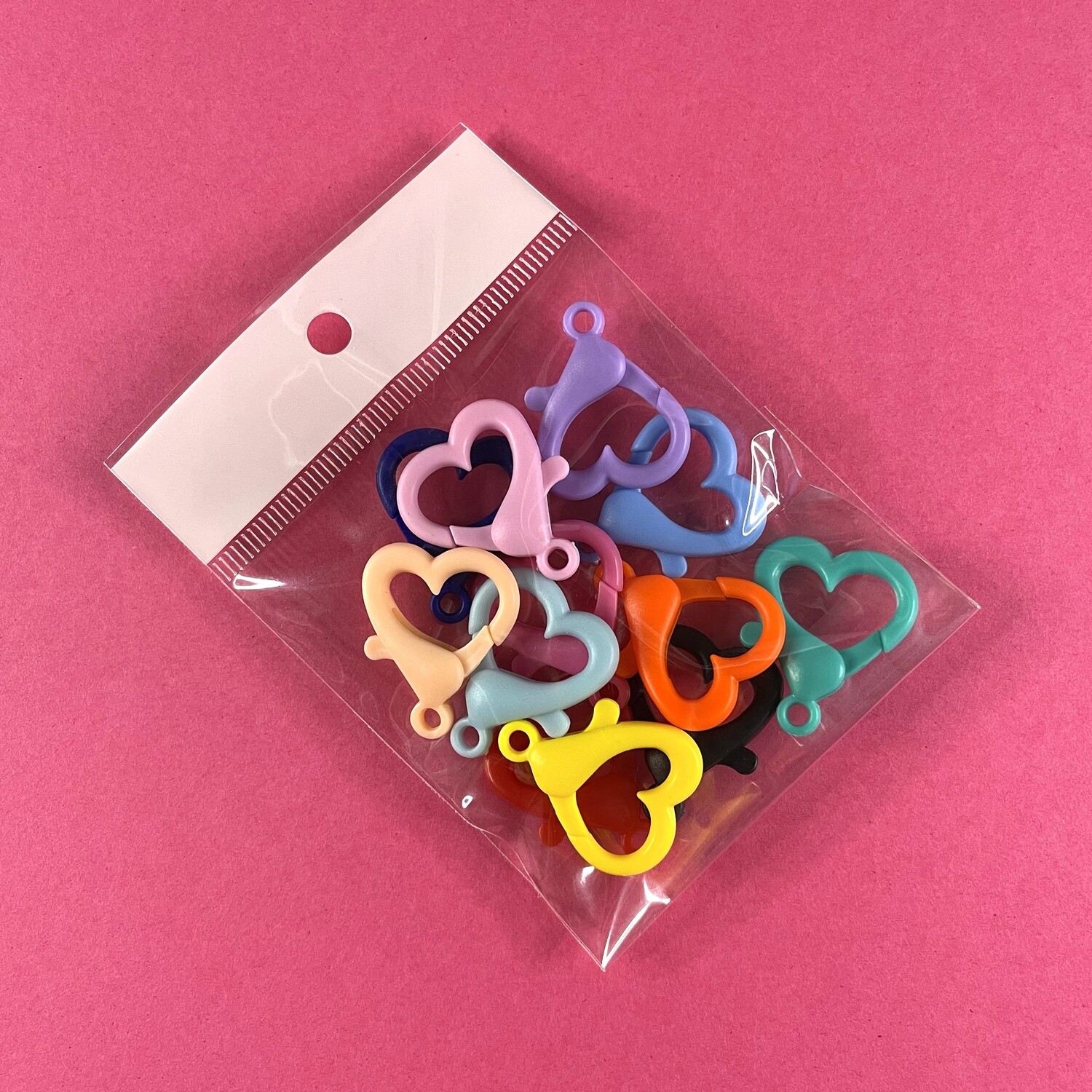 Cierre Mosquetón Opaco Acrílico Corazón 26 x 22 x 6 mm Mix