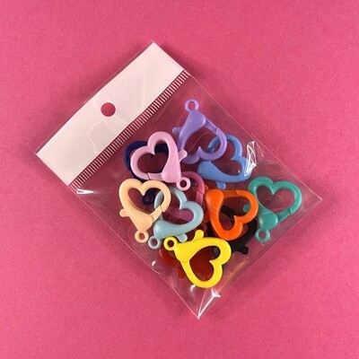 Cierre Mosquetón Opaco Acrílico Corazón 26 x 22 x 6 mm Mix