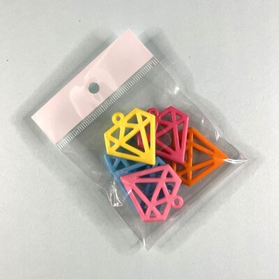 Dije de Acrílico Diamante Opaco 35 x 32 x 3 mm Mix