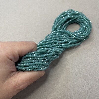 Cristal Dona Facetada Opaca Lustre 3 x 2.5 mm Aqua