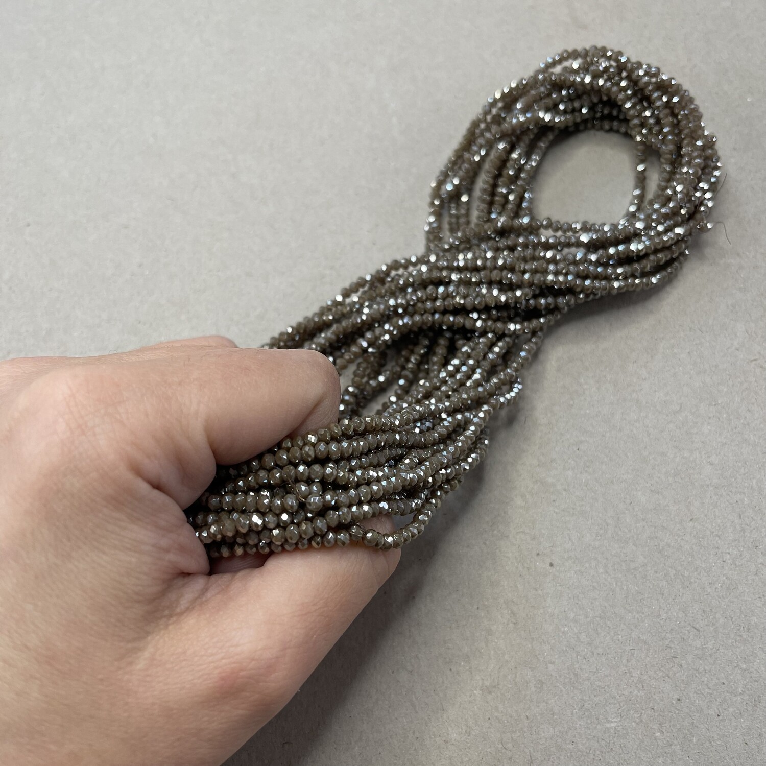 Cristal Dona Facetada Opaca Lustre 3 x 2.5 mm Tostado