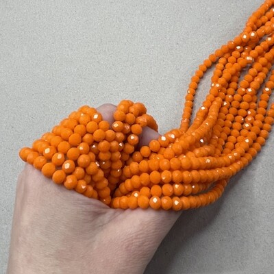 Cristal Dona Facetada Opaco 6 x 4 mm Naranja
