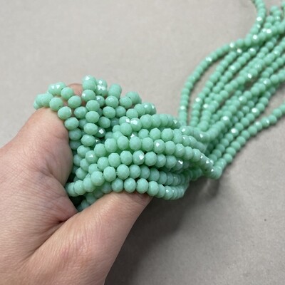 Cristal Dona Facetada Opaco 6 x 4 mm Verde Menta