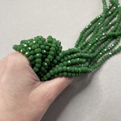 Cristal Dona Facetada Opaco 6 x 4 mm Verde