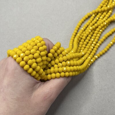 Cristal Dona Facetada Opaco 6 x 4 mm Amarillo