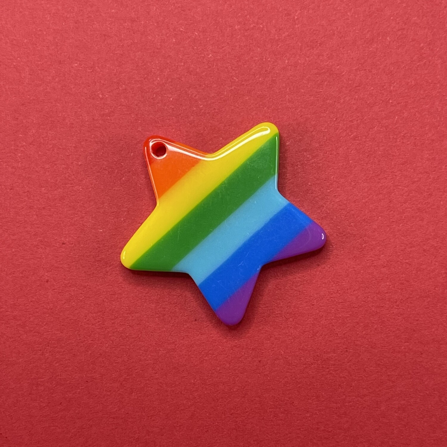 Dije Acrílico Estrella Opaco 26 x 26 x 4 mm Colores Fuertes