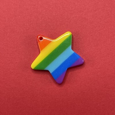 Dije Acrílico Estrella Opaco 26 x 26 x 4 mm Colores Fuertes