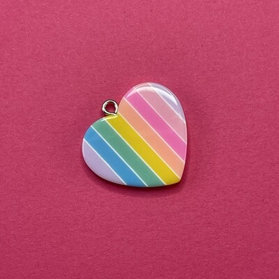 Dije Acrílico Corazón Opaco 25 x 25 x 4 mm Colores Pasteles