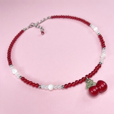 Dije de Acrílico Cereza Opaca 20 x 20 x 10 mm