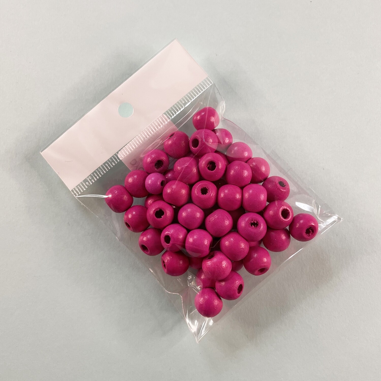 Cuentas de Madera Natural Pintadas 10 mm Fucsia