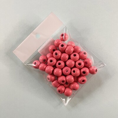 Cuentas de Madera Natural Pintadas 10 mm Coral