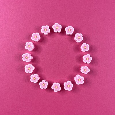 Fimo Cuentas Flores Rosa 10 mm